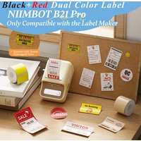 Niimbot Red&Black Dual Color Thermal Sticker for B21 Pro 300dpi Photo Paper With Adhesive Backing for Warning Signs Supermarket