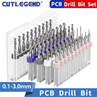 Lot de 10 fraises pour PCB 0,1-3,0 mm, fraises à maïs 3,175 mm en acier au tungstène, fraises CNC pour le bois, fraises de gravure CNC