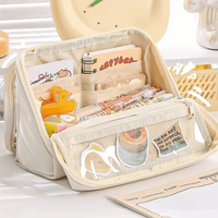Large Capacity Transparent Pencil Case Zipper Multifunctional Transparent Pen Bag DIY Solid Color Stationery Box Students Gift