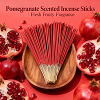 Red Pomegranate Flavored, Thick and Fragrant Handmade Bamboo Stick Incense, 22Cm/8.66Inch Long High-Grade Natural Incense Sticks, Handcrafted Using Traditional Methods, with a Rich and Long-Lasting