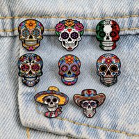 Sugar Skull Enamel Pins Punk Brooch Lapel Badge for Clothing Backpacks Hats Decorative Jewelry Gift for Mexican Culture Lovers