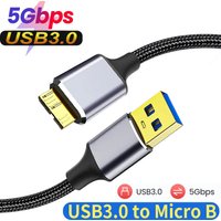 USB 3.0 to Micro B Cable Hard Disk 5Gbps Data Transfer Fast Charger Cord for Samsung Toshiba WD Seagate HDD SSD Micro B Cable