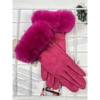 AliExpress LAOVCE Candy Color Plus Velvet Thicken Women Keep Warm Gloves Fashion Elegant Plush Wrist Winter Cycling Drive Touch Screen Gloves