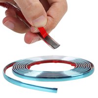 Seite Tür Chrom Streifen Universal Styling Formteile Silber Auto Rückspiegel Stoßstange Schutz Band Selbstklebend