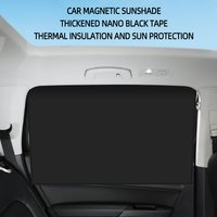 Fully Blackout Magnetic Car Curtains 2Pcs - Opaque Sunshade with 10 Strong Magnets for Summer Protection