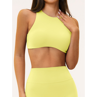 AliExpress Summer Sexy Yoga Bra Women Workout Underwear Breathable Sports Crop Top Shockproof Running Cycling Bra Female Push-up Gym Top
