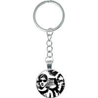 Zero Day Movie Cal Robertson Funny Meme Cute Pink Bow Glass Dome Cabochon Keychain Pendant Car Key Chains Handmade Gift