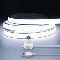 Capteur de mouvement PIR intelligent, bande LED COB Super brillante, néon, marche/arrêt automatique, 320 diodes/m, étanche, pour cuisine, escalier, décoration de garde-robe
