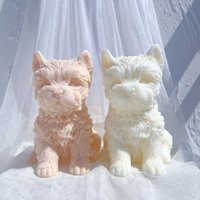Yorkshire Terrier Puppy Candle Mold Animal Puppies Soy Wax Silicone Mould Dog Lover Home Decor