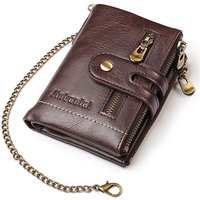 Nouveaux hommes portefeuilles en cuir synthétique polyuréthane court porte-carte chaîne marque de luxe hommes sac à main de haute qualité classique rétro mâle portefeuille