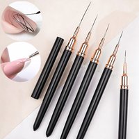 5PCS Nail Art Liner Brushes Striping Drawing Elongated Lines UV Gel Painting 7/9/11/15/25mm Nail Professional Pen Manicure
