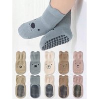 5 Pairs of Baby Floor Socks for All Seasons Kidsren's Non-Slip Baby Toddler Socks Soft Bottom Indoor Cute Boys and Girls Socks