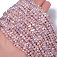 4-5mm Natural Purple Fresh Water Pearl Irregular Shape Sides Hole Beads For Jewelry Making DIY Wedding Party Gifts Accessories