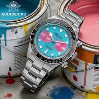 ADDIESDIVE New Luxury Chronograph Watch VK64 Colorful Dial Quartz Ceramic Bezel 100m Waterproof AD2520 Men's Sport Wristwatches