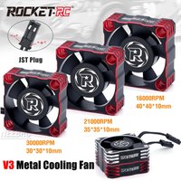 Rocket-RC V3 Metal Cooling Fan 30mm 35mm 40mm 8.4V 30000/21000/16000RPM JST Plug for 1/10 RC Car 540/550 Brushless Motor Part