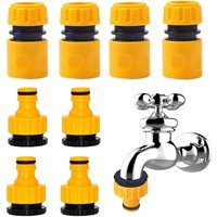 10PCS Plastic Garden Hose Quick Connector Sets Fit 3/4 Inch 1/2 Inch Water Hose Fittings Male and Female Connectors Hose Adapter