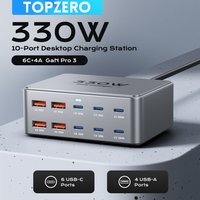 330 W USB C GaN Ladegerät 100 W PD3.0 PPS QC3.0 Multiport Schnellladestation für Laptop iPhone 15 16 Samsung MacBook Pro Tablet