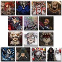 Cool Manga Gachiakuta Square Brooch Cartoon Rudo Surebrec Riyo Reaper Badge on Bag Clothes Anime Jewelry Accessories Toys Gifts