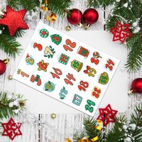 Christmas Advent Calendar Number Stickers multifunctional 1-24 Number Sealing Stickers Christmas Themed Countdown Sealing Labels