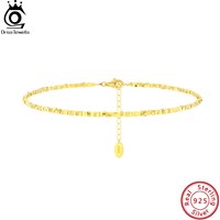 ORSA JEWELS 14K Gold 925 Sterling Silver Nugget Chain Anklets for Women Fashion Unique Foot Bracelet Ankle Straps Jewelry SA57