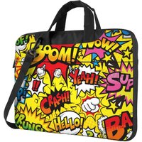American Comic Book Collection Pop Art Laptop Bag Large Laptop Case Computer Bag for Office Business Travel Fits 13 14 15.6 Inch