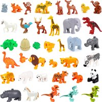 Big Large Building Blocks Farm Animals Plastic Accessories For Compatible With Duplo Puzzle Scenes Education Children Gift Toys