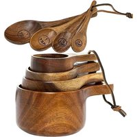 4pcs Wooden Measuring Cup Or Spoon Set Kitchen Measuring Spoons Tea Coffee Scoop Sugar Salt Measure Spoon Measuring Tools
