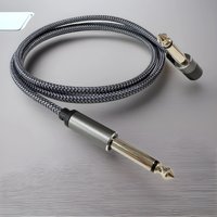 Braided 1/4'' Jack 90 Degree Gold Plated Audio Mono Cable 6.5mm to 6.5mm for Electric Guitar Mixer Amplifier - 3m 5m Options