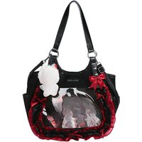 Luxury Design Ruffled Lolita Women Handbags Punk Gothic Bow Underarm Bag Transparent Sweet Lace Shoulder Ita Bags Y2k Aesthetic