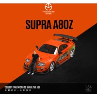 TIME MICRO 1:64 Supra A80z Orange Painting Simulation Alloy Car Model for Collection&Display&Gift