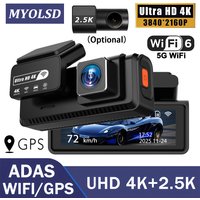 4K+2.5K Dual Lens Dash Cam 3840*2160P With ADAS WiFi Car DVR Night Vision Mini Drive Recorder Black Box 24 Hour Monitoring