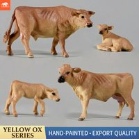 Educational Simulation Farm Animal Set - Cute Bull Cattle Cow Action Figures Toy for Kids Gift