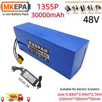 13S5P 48V 30Ah Rechargeable Lithium Battery Pack 18650 3000W,For Electric bicycles Motorized Scooter Backup Solar Power Storage