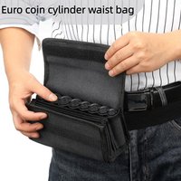 8 Slots Euro Coin Dispenser Driver Waiter's Purse Waist Wallet Zipper Pocket Coin Sorter Collector Cash Receipt Coins Safe