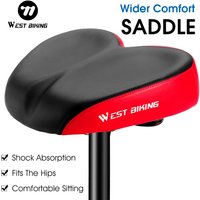 WEST BIKING Bicycle Saddle Widen Thicken Breathable Soft Ergonomic Cycling Travel Comfortable Seat Cycling Equipment Cycle Seats