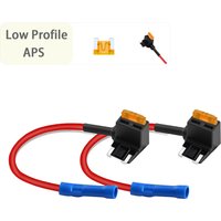 2Pcs Low Profile Add a Circuit Fuse Tap 12V APS Micro Automotive Car Fuse Holder Adapter Connector for Tractor Motorcycle Truck