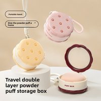 Double-layer Powder Puff Storage Box, High Appearance Value, Portable, Lightweight, Jewelry, Earrings, and Stud Storage