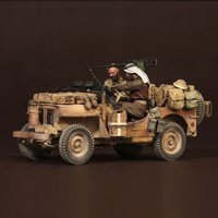 1/35 resin soldier model GKSAS jeep set (2-person version without vehicle) - North Africa - unassembled and unpainted DIY kit 92