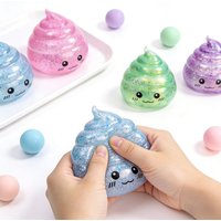 2026 Novelty Squishy Poo Stress Ball Squishies Toys Glitter Funny Stretch Squeeze Fidget Toys for Adults Fool's Day Prank Gift