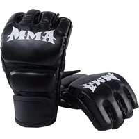 Professionelle Boxtrainingshandschuhe Halbfinger-Lederhandschuhe mit Polsterung für Erwachsene Sanda Boxen UFC Training Sandsack Knöchelschutz