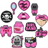 Cartoon Cool Girl Series Hole Shoes Shoe Flower Accessories PVC Soft Rubber Garden Shoes Accessories DIY Shoe Buckle Spot