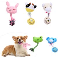 Pet Plush Toy Candy Bear Cotton Rope Rabbit Cartoon Plush Toy Cat Dog Grinding Teeth Sound Bite Resistant