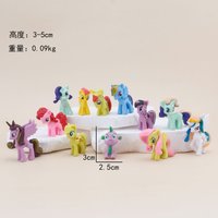 12 Stücke Einhorn Kleines Pferd Figur Spielzeug Mehrere Stile Cartoon Tiere Ponys Modell Puppen für Mädchen Geschenk