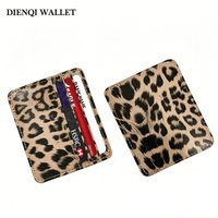 Slim Leopard Print Business Card Holder PU Leather Multi-Slot Card Case Compact Wallet for Women Stylish & Practical Organizer