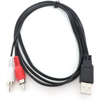 1.5Meter USB A 2.0 Male To 2 Rca Male AV plug converter connector adapter power Cable wire PC for TV AUX Audio Video Adapter Q1