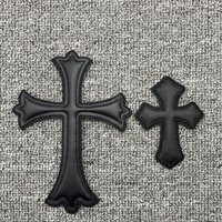 Self-adhesive Black PU Leather Bat Wing Embroidered Patches for Clothing No Iron on Patch Clothes Backpack Biker Badge Appliques