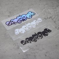 1 PC Holographic White Black Skull Stickers Reflective Waterproof Vinyl Decal for Car Motorcycle Bike Decor
