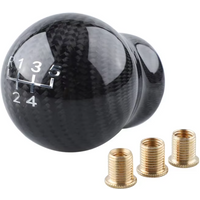 Universal Carbon Fiber 5 6 Speed Gear Shift Knob Manual Transmission Gear Stick Head Shifter Lever Handle With Limiter Adapter