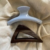 2pcs Retro Geometric Hollow Triangle Shark Hair Clip Women Hair Accessories Unique Design Blue Arc Ponytail Claw Party Headwear