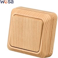 Wood Wall Surface Spray Plastic Button Light Switch Flame Retardant 1 Gang 1 Way On/Off EU Standard Classic Surface Switch Way